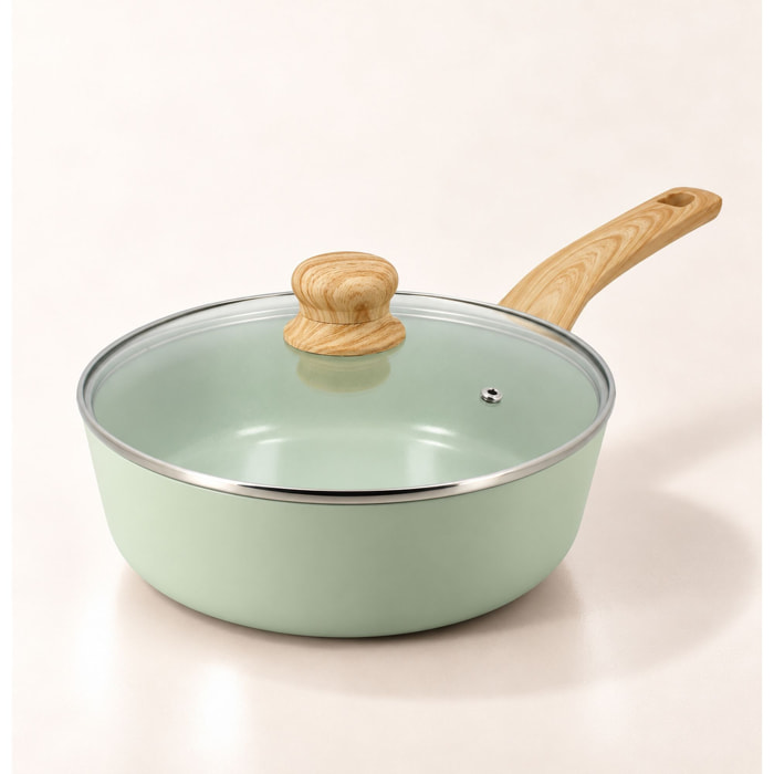 Sauteuse 24cm avec revêtement céramique céladon - tous feux COLORAMA