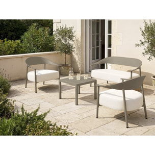 Canapé de jardin en plastique et métal "Céora" - 2 places - Taupe