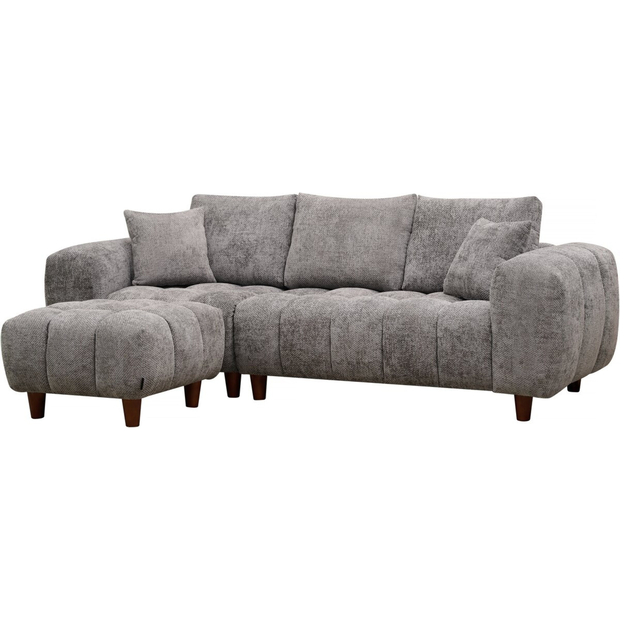Ottoman pour canapé droit "Matignon" - 70 x 70 x 46 cm - Gris