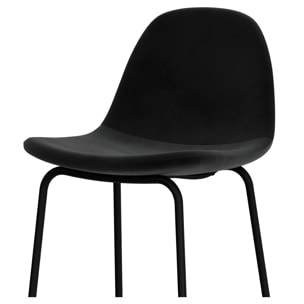 Lot de 2 chaises de bar en velours noir 75 cm - Henrik