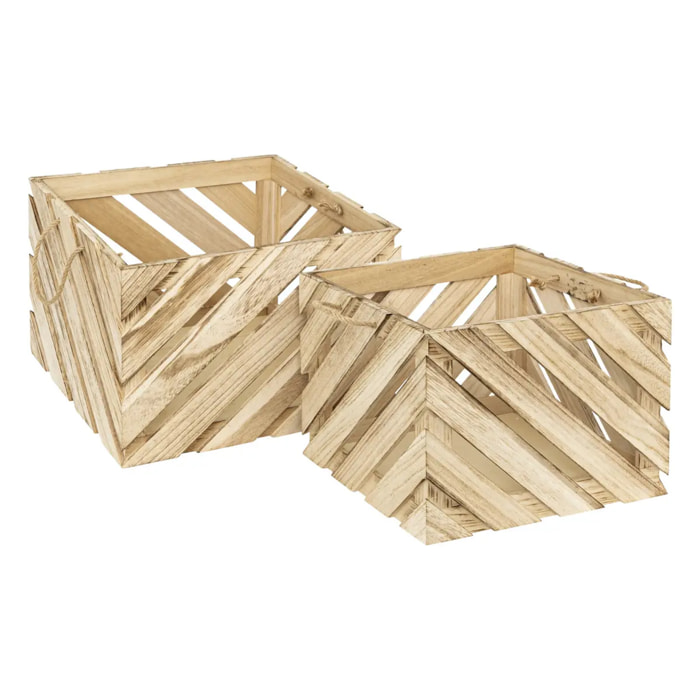 Lot de 2 caisses Sulei bois L30 37cm