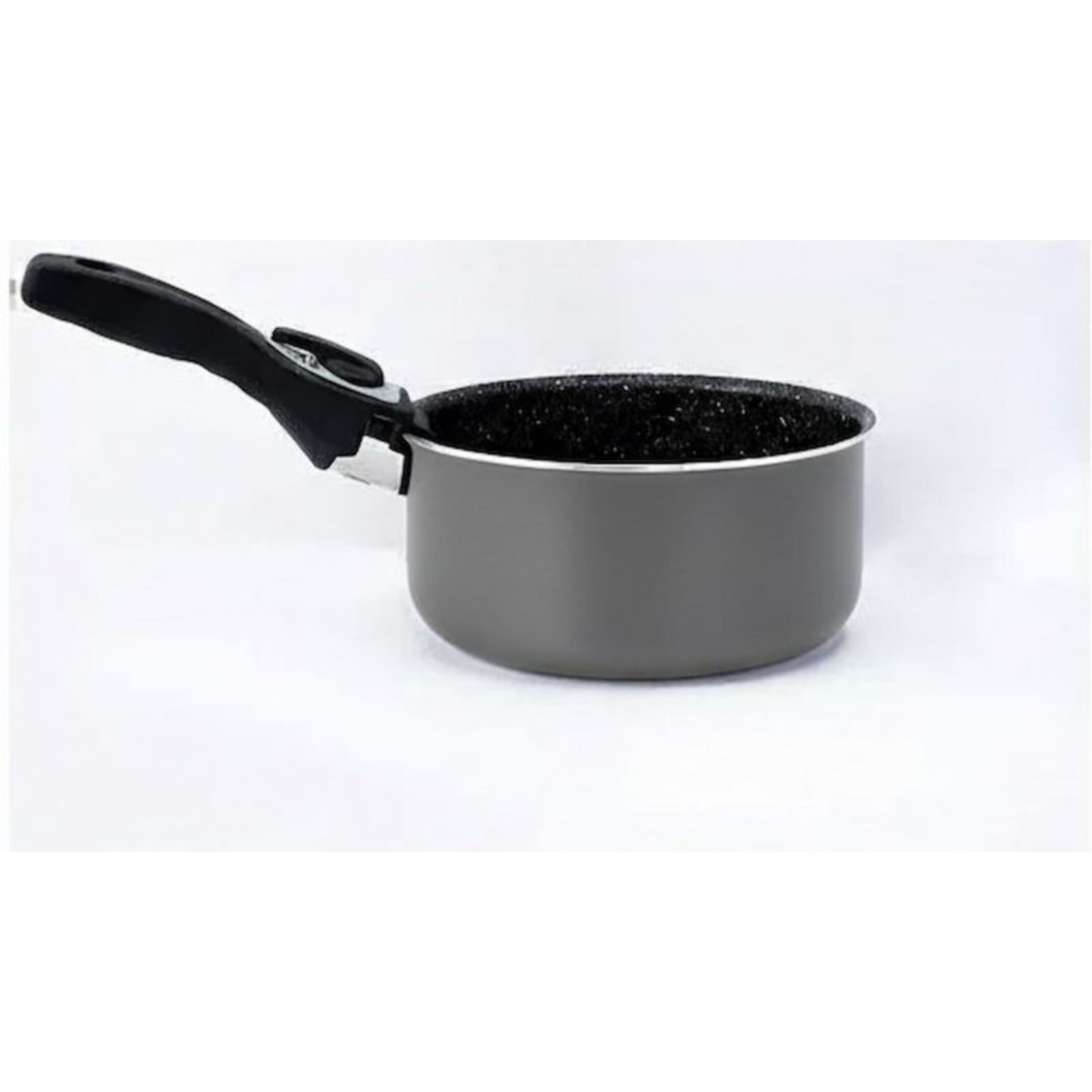 Batterie de cuisine revêtement pierre avec manche amovible 17 pièces carbonne Herzberg HG8055-CAR