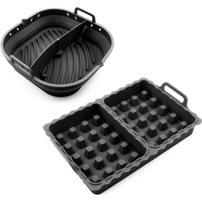 moule LIVOO set de 2 accessoires Airfryer - Rétractable avec séparateur & Spécial gaufres
