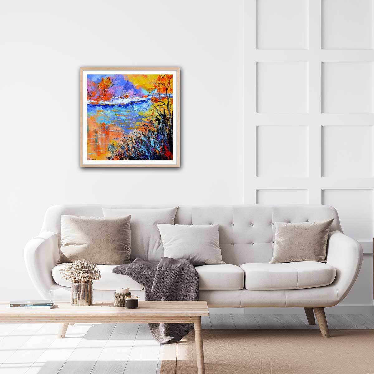 Affiche  reflets d'eaux Affiche + cadre en bois - Chêne