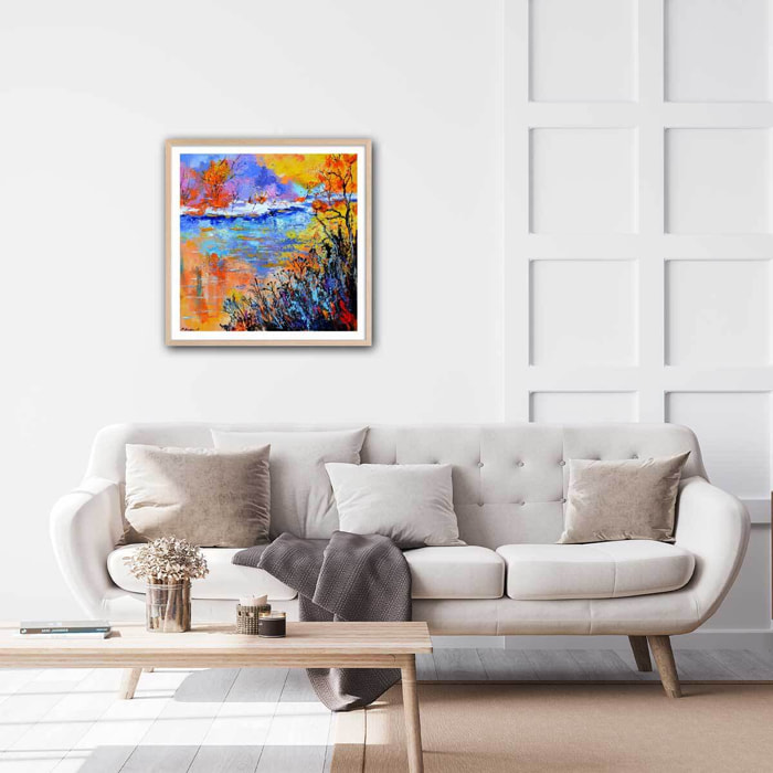 Affiche  reflets d'eaux Affiche + cadre en bois - Chêne