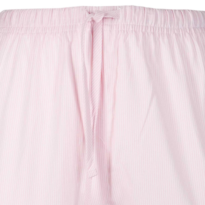 PANTALONE LADY LAW cotone riga rosa e bianca