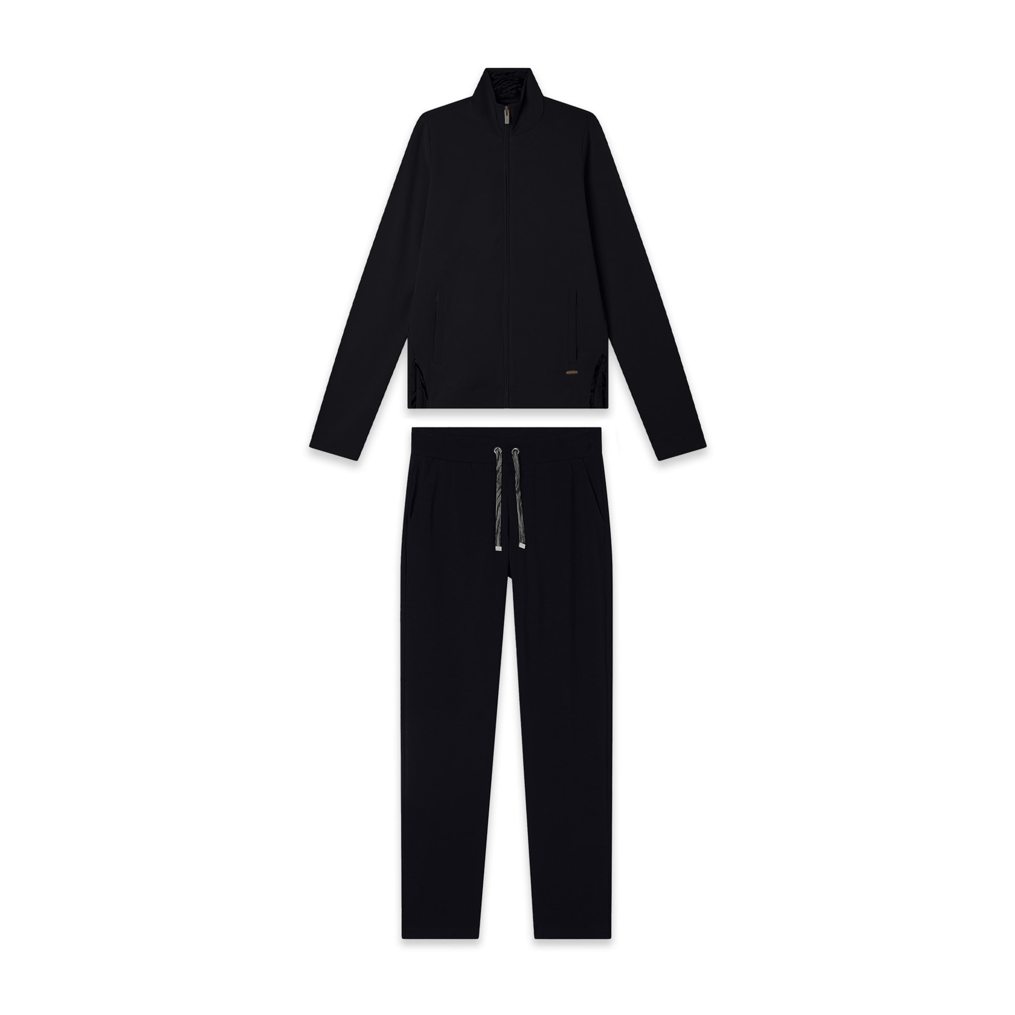 Tuta donna con zip, collo alto e dettagli animalier