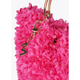 Mini borsa manici in metallo tessuto a fiori