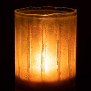 J-Line bougeoir Sucre - verre - jaune - small