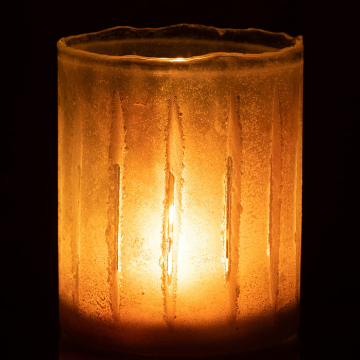 J-Line bougeoir Sucre - verre - jaune - small