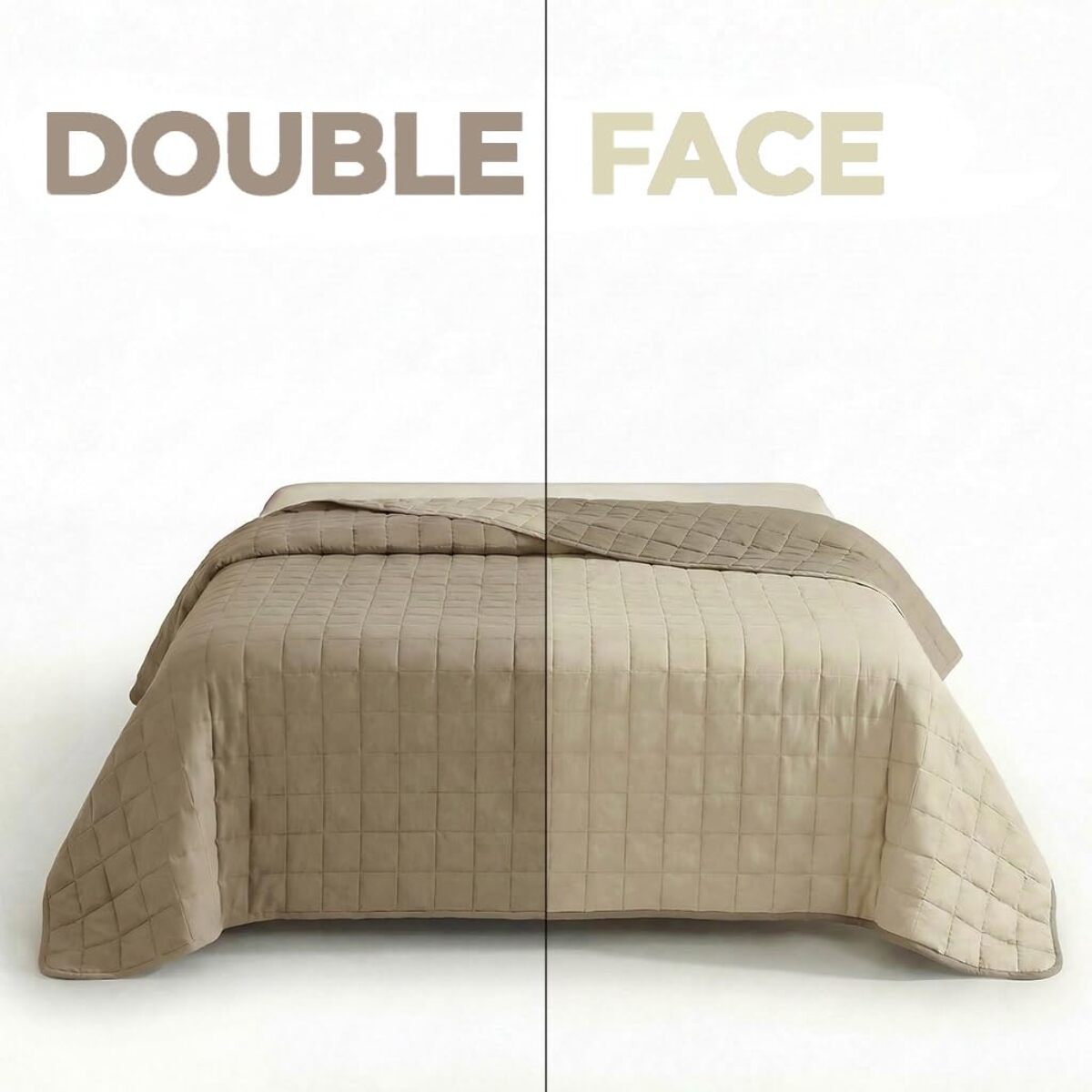 Copriletto estivo leggero double face 170x260 cm, trapunta estiva traspirante e morbida, coperta primaverile elegante e moderna, design reversibile per doppio stile, ideale per stagione calda, resistente e facile da lavare