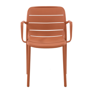 Set Da 4, Poltrona Itaca In Polipropilene Terracotta