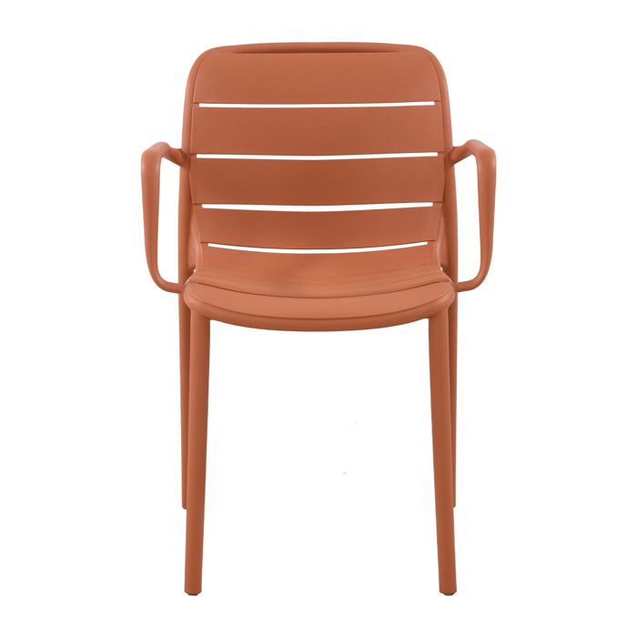 Set Da 4, Poltrona Itaca In Polipropilene Terracotta