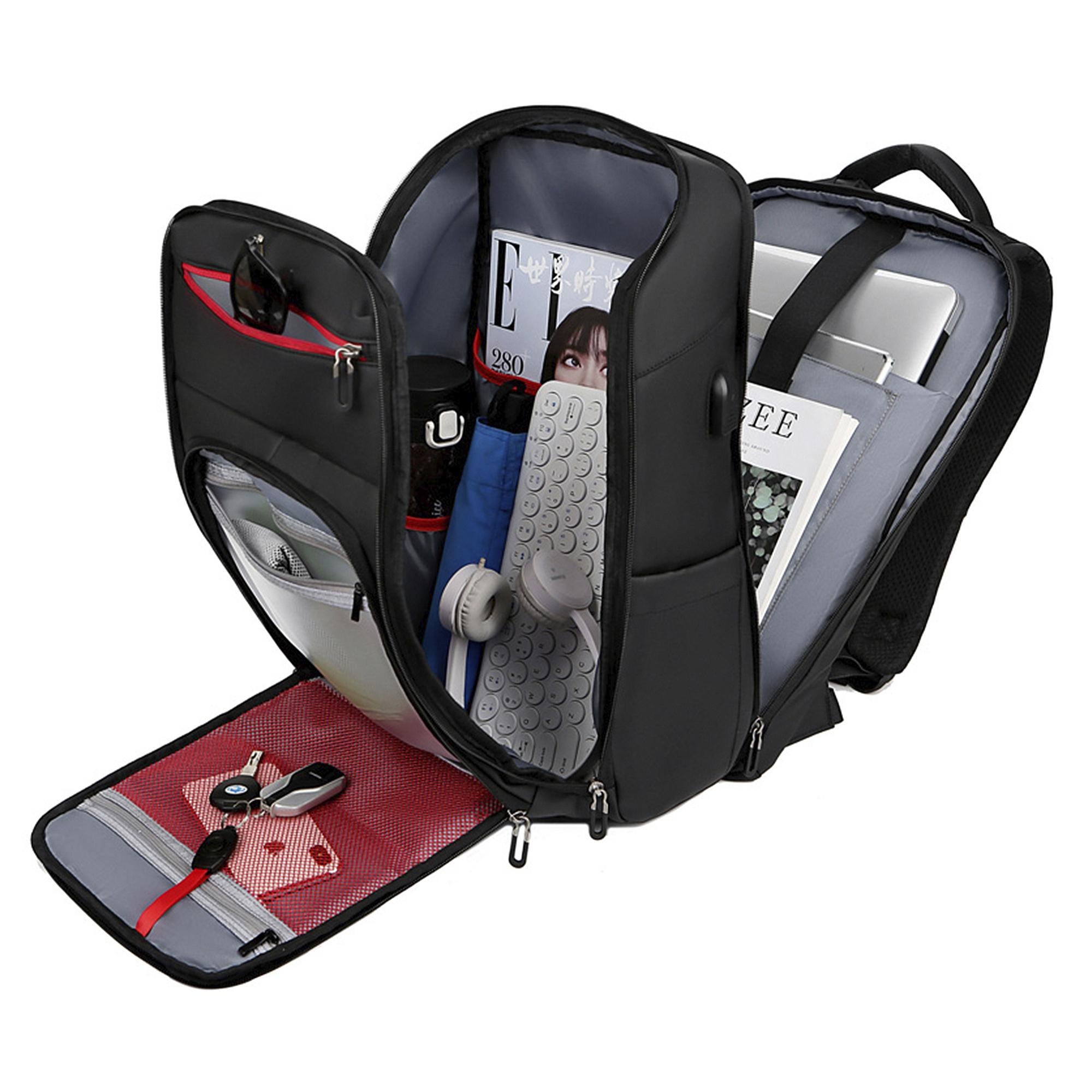 DAM Mochila para Laptop con interfaz de carga USB. 30x14x47 Cm. Color: Negro