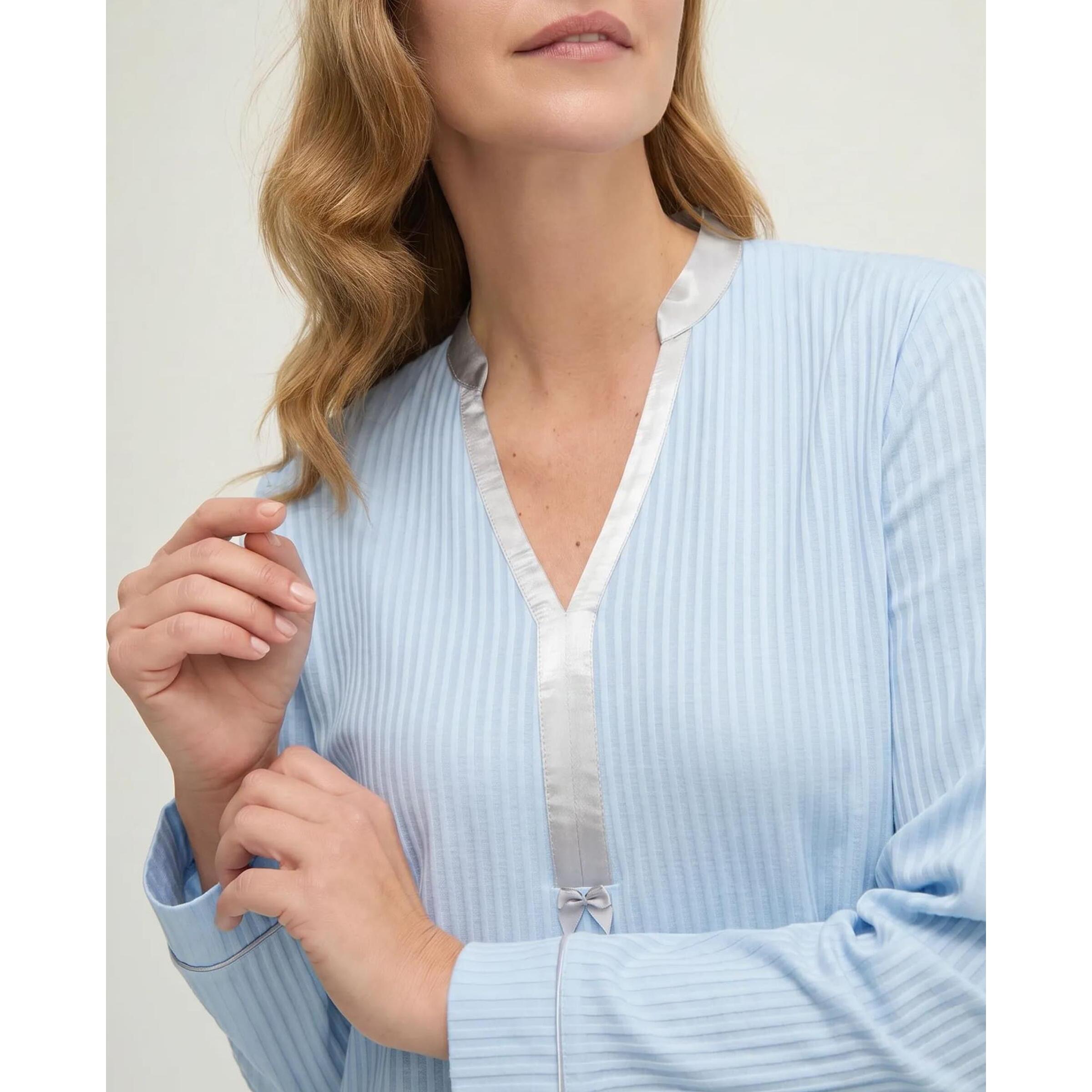 Camisón mujer lencero raso de manga larga