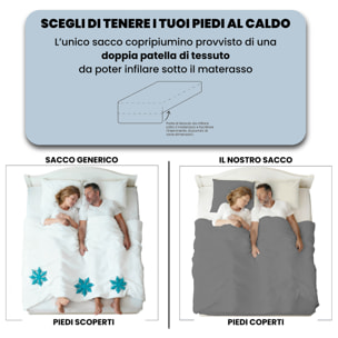 PARURE COPRIPIUMINO NATURAL COLOUR MADE IN ITALY COTONE-FUMO/PANNA PIAZZA E MEZZA