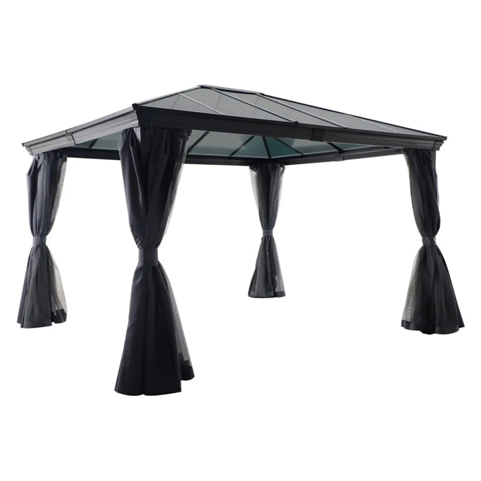 Pergola "Belize" graphite 3,6x3m en aluminium