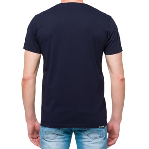 Camiseta de algodón 150 gr Hot Buttered LIZARD Azul Marino