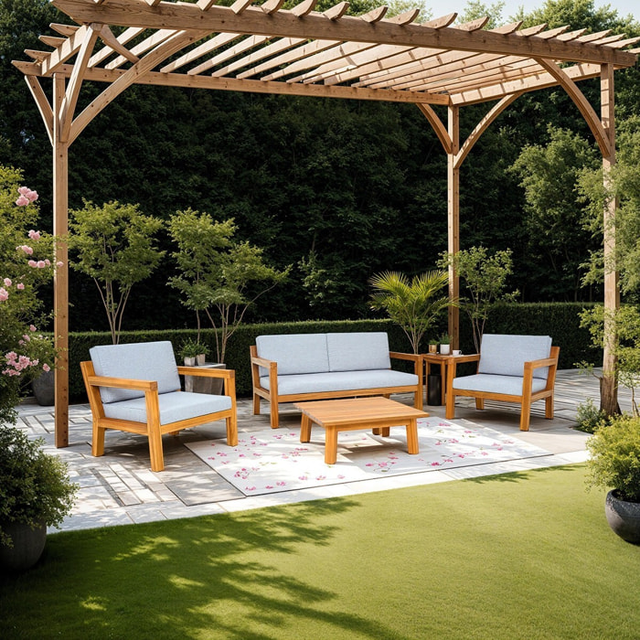 Salon de jardin 4 places en bois FSC - PALAU