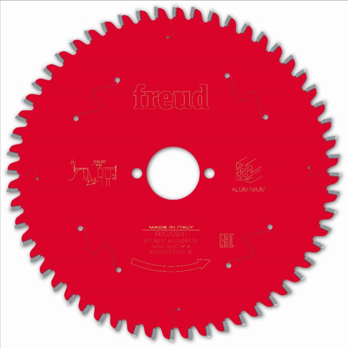 Lame pour scie circulaire portative FREUD - Ø190 2,5/1,6 AL30 Z56 TP -5° - F03FS09815