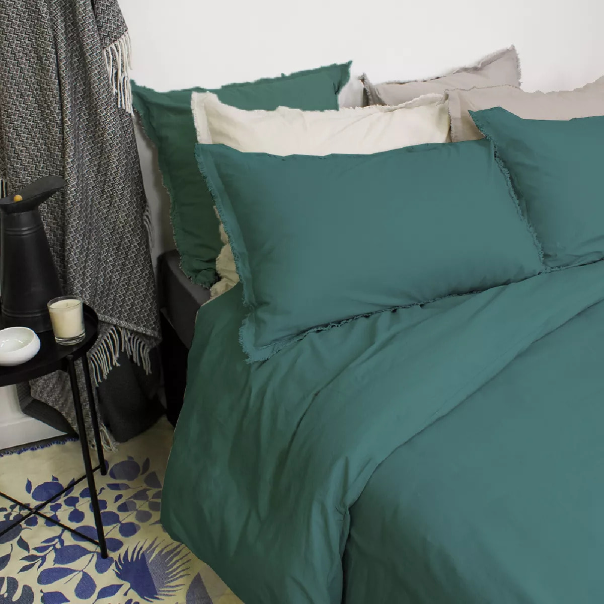 Lot h.couette +taies Zora canard