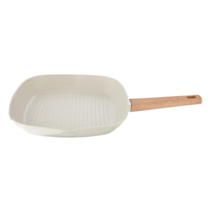 Sartén Grill Cuadrada 28x28cm en aluminio fojado en color Blanco