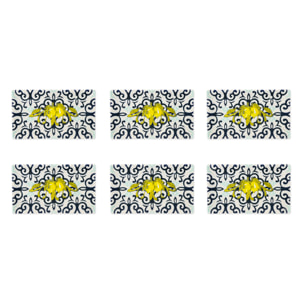 Set 6 piatti piani Excelsa – Amalfi, Ceramica Multicolore