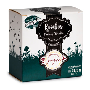 Infusión natural de Rooibos con menta y chocolate en 15 pirámides. 37,5 grs.