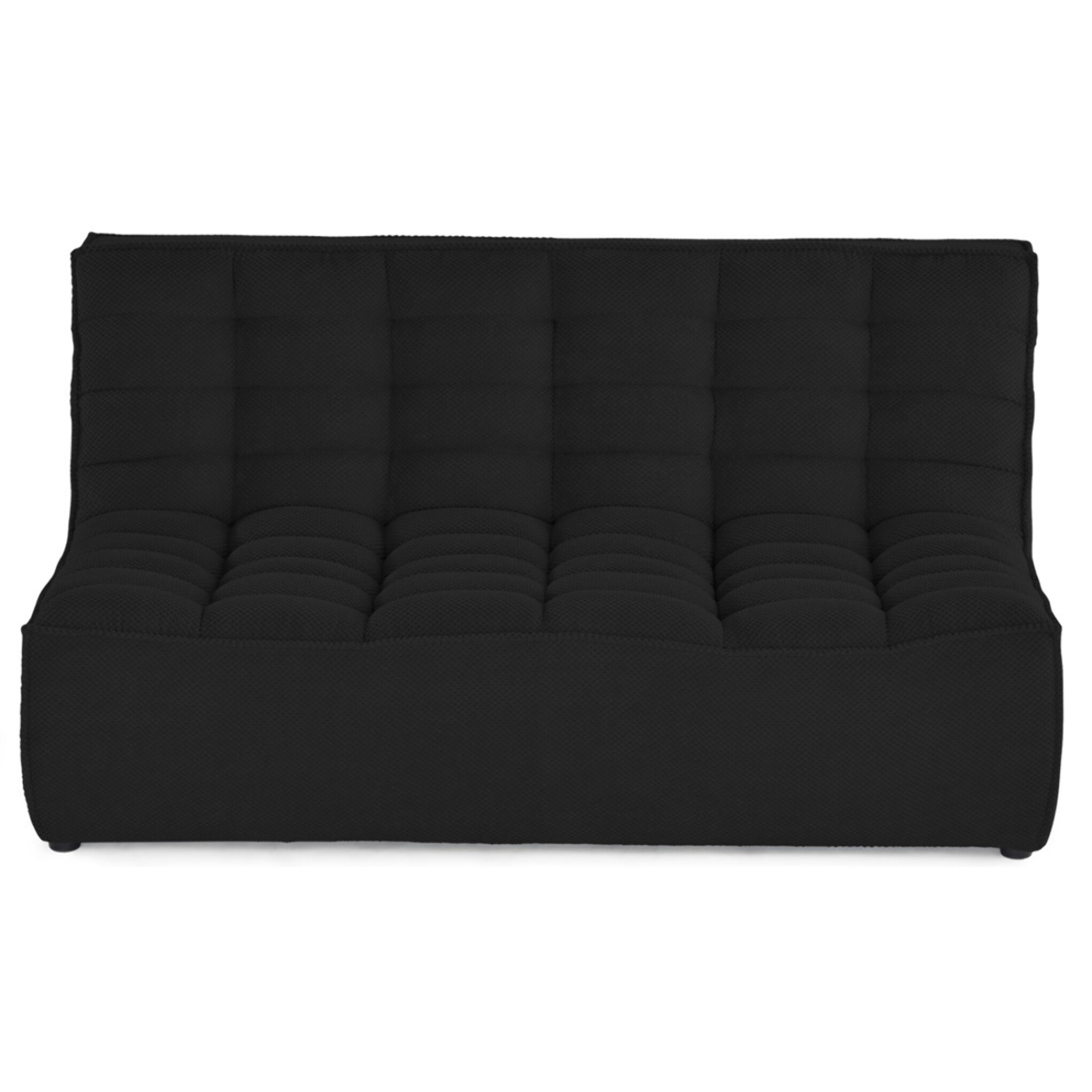 Ellie - module d'assise sans accoudoir 2 places en velours texturé - Noir