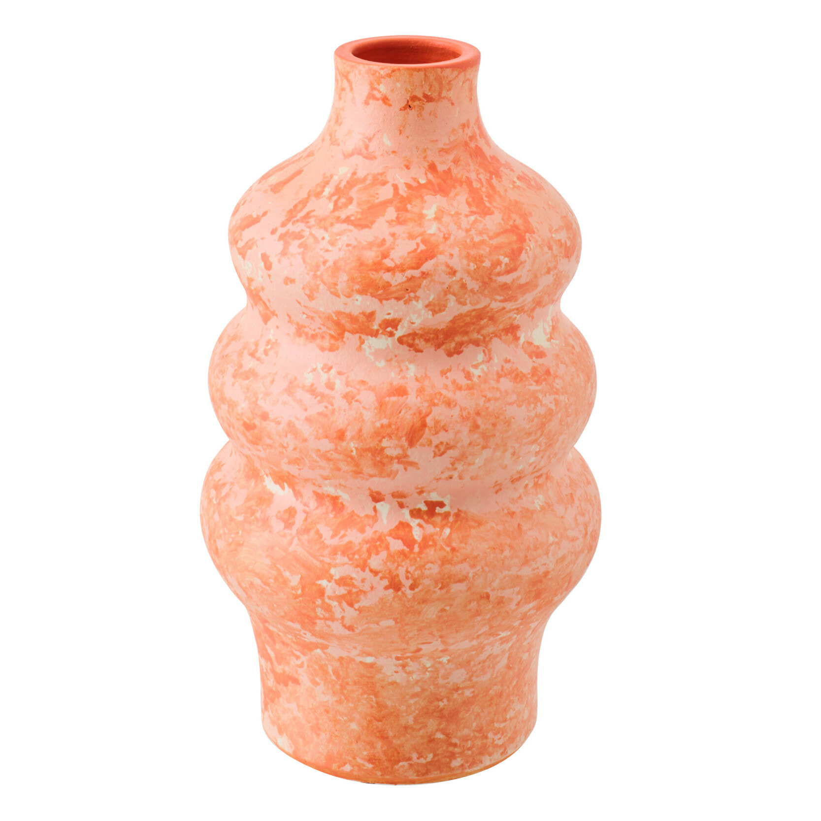 J-Line Vase - céramique - orange/blanc - small