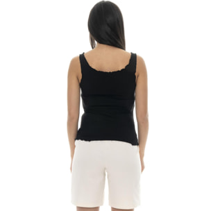 Camiseta de tirantes mujer Leone Chic Gold canalé elástico