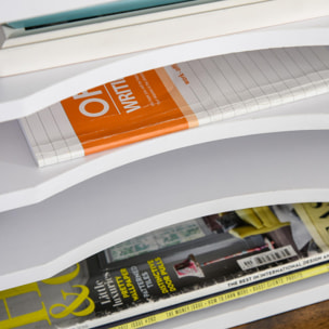 Vinsetto Organiseur bureau bois blanc avec 4 couches fournitures support d'imprimante dim. 35,5L x 25l x 28,6H cm