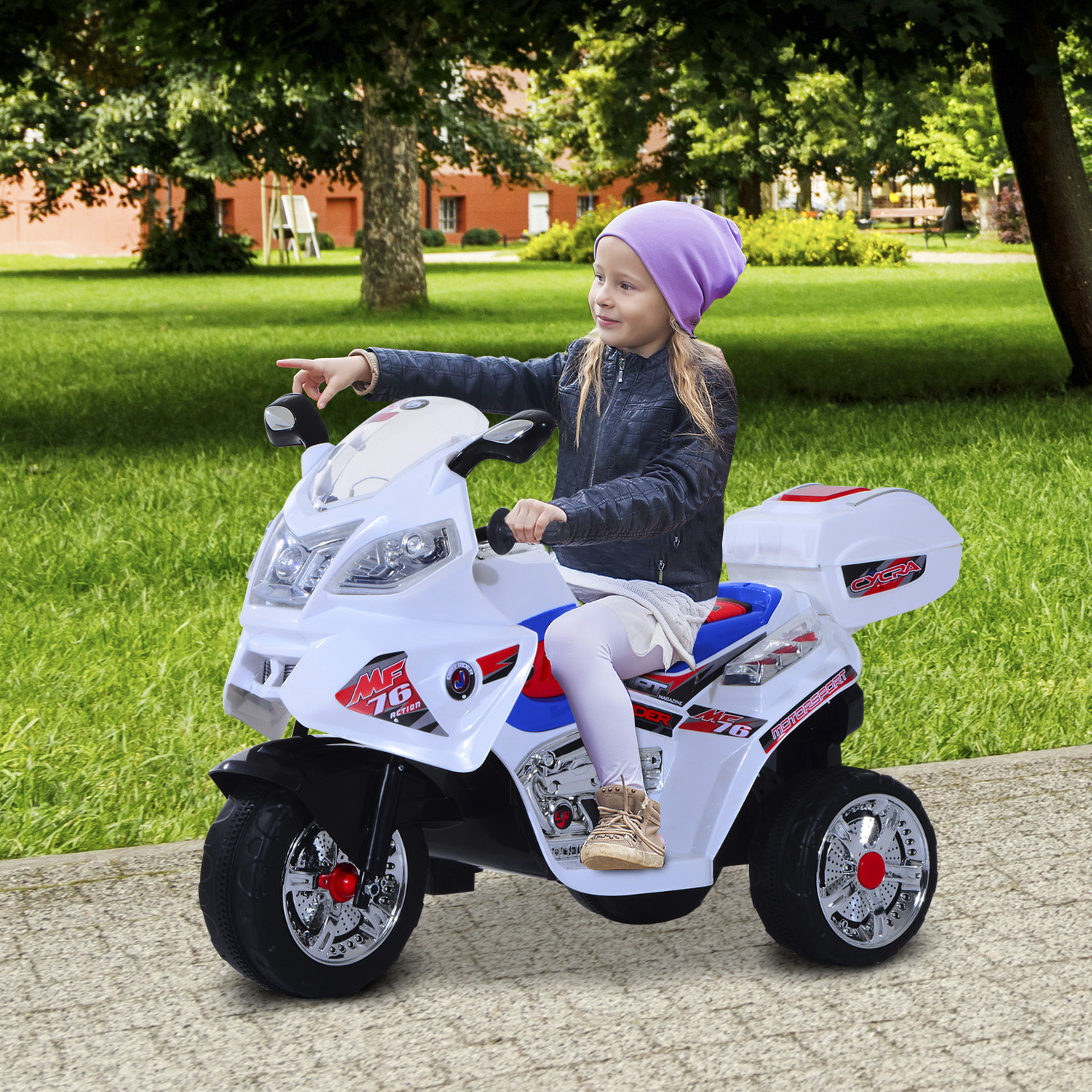 Moto scooter électrique pour enfants modèle policier fonctions sirène et gyrophare à partir de 3 ans