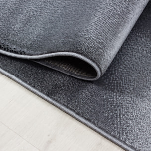 PLUS - Tapis à poils courts design noir - PLU8008NOI