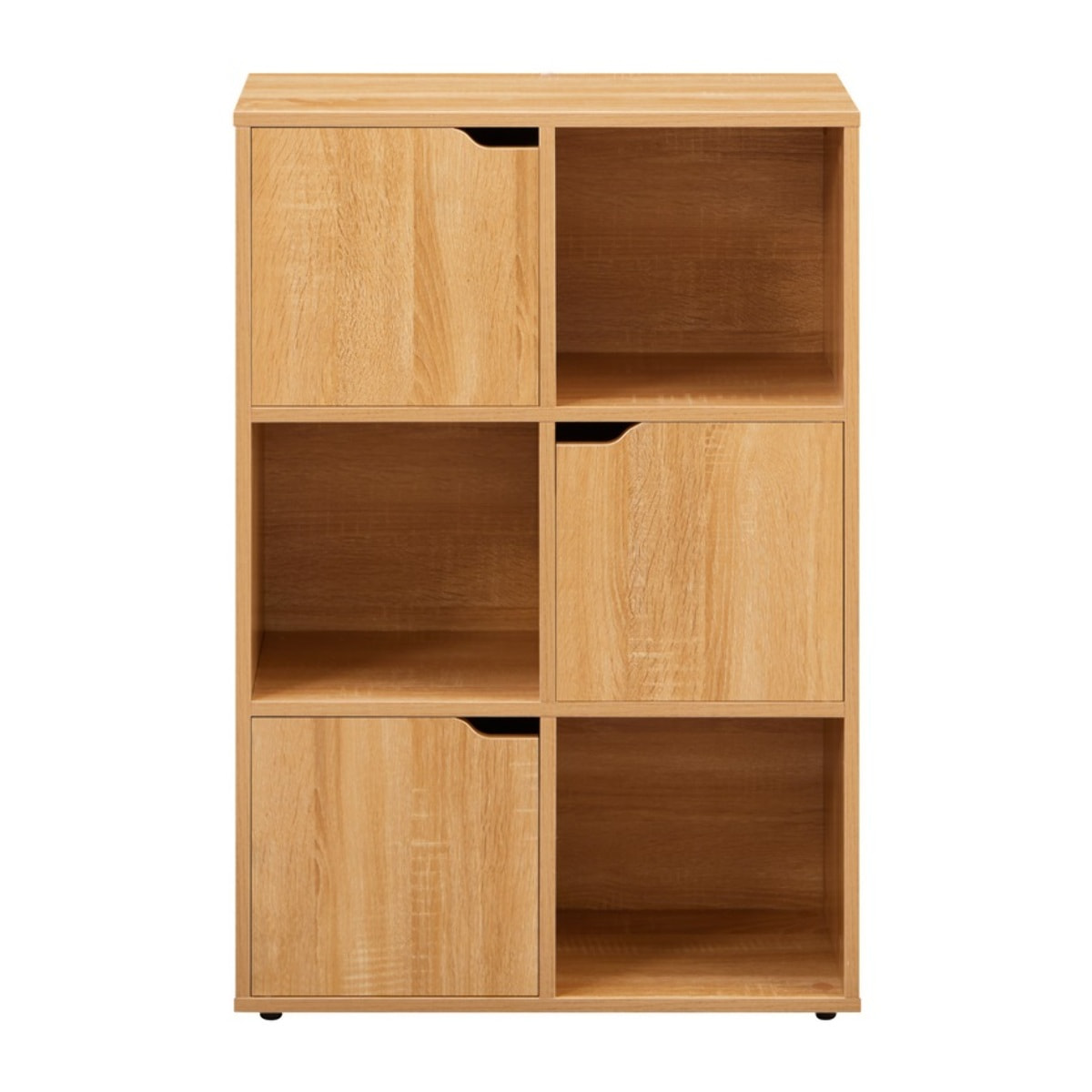 Libreria moderna 6 cubi con 3 ante rovere - Ubli