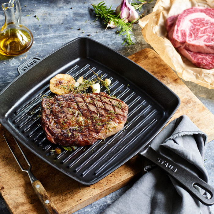 Gril Américain 26 cm, Fonte, Noir mat