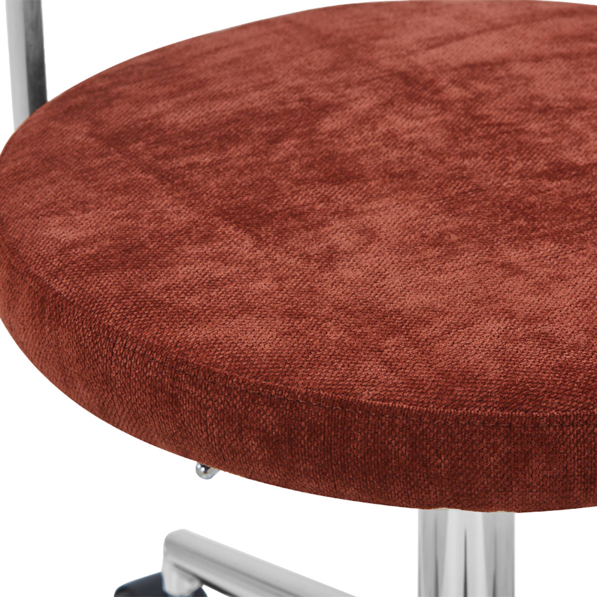 Chaise de bureau vintage à roulettes tissu ANGELA