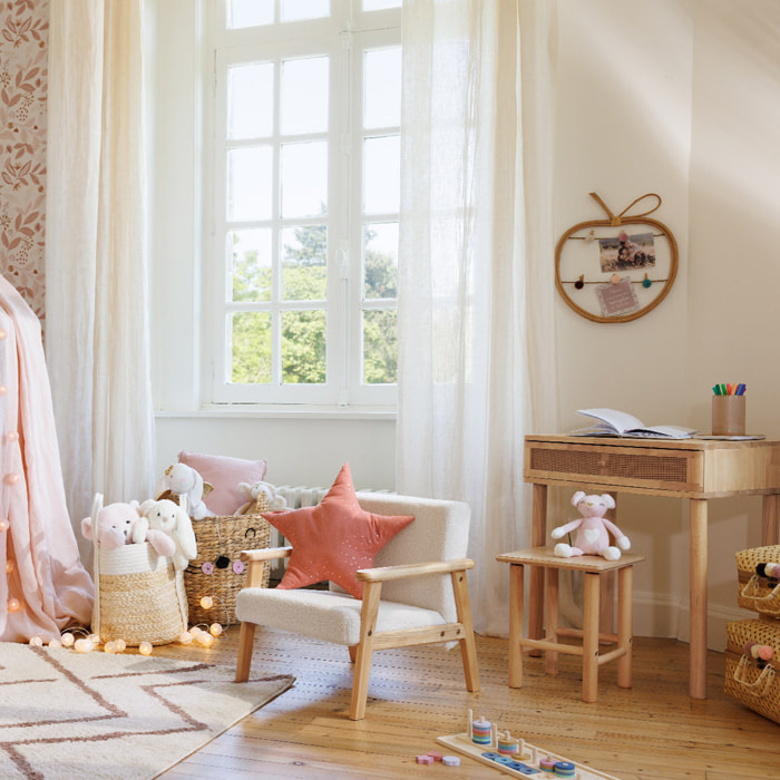 Coussin enfant "Berlingot" étoile - coton - rose terracotta - 40x40 cm