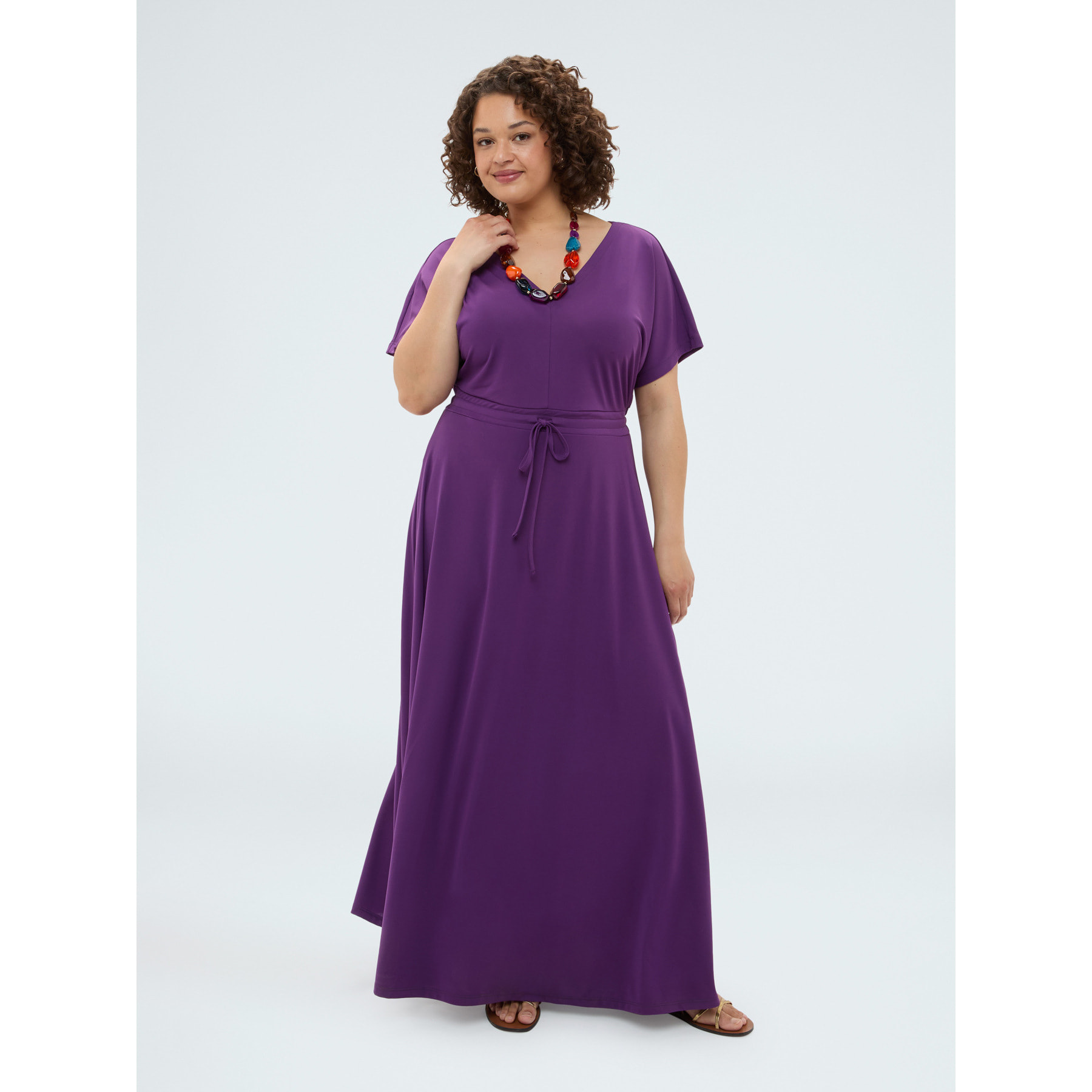 Fiorella Rubino - Vestito Pretty in jersey con coulisse in vita - Viola