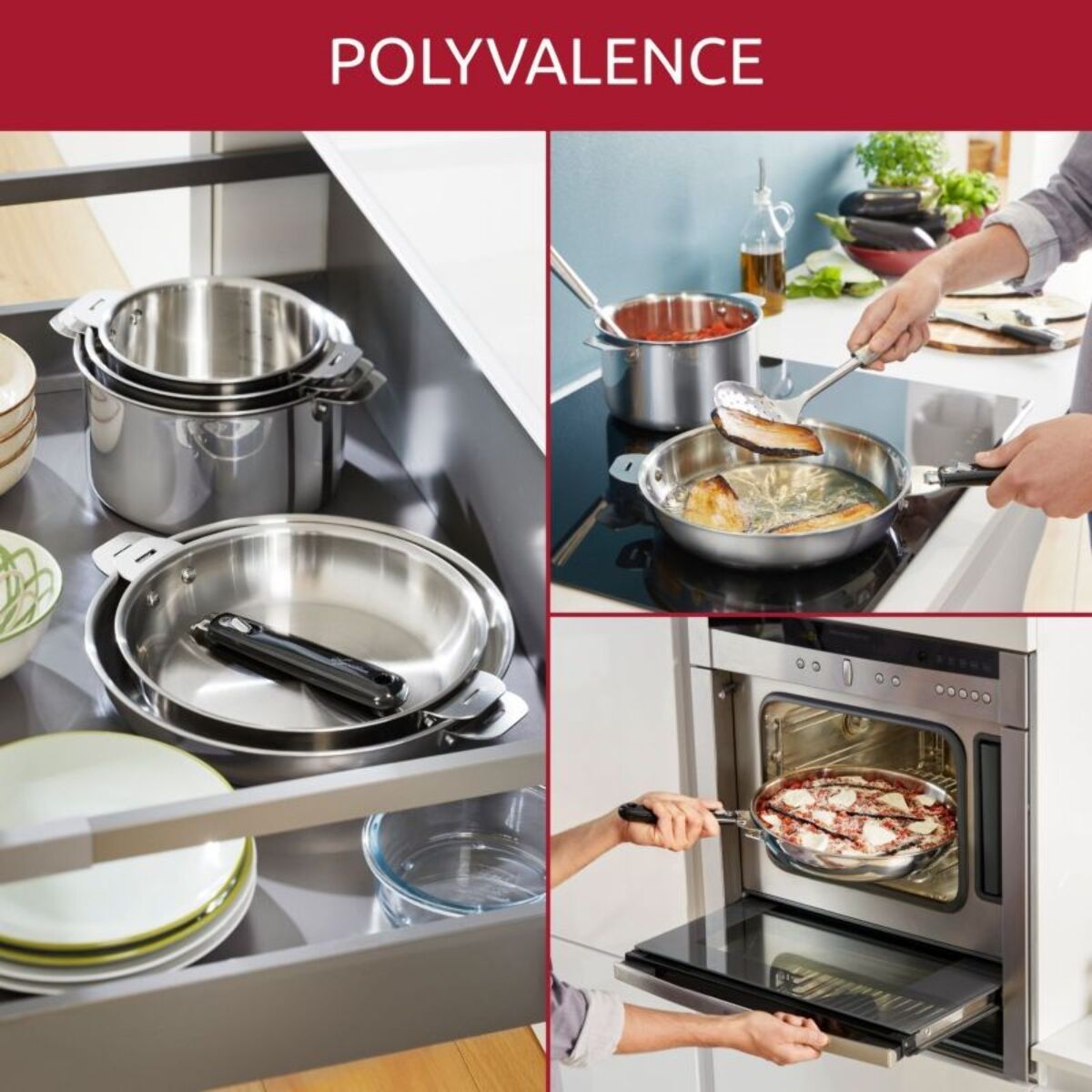 Batterie de cuisine LAGOSTINA Esperta triply 5 pièces + poignée