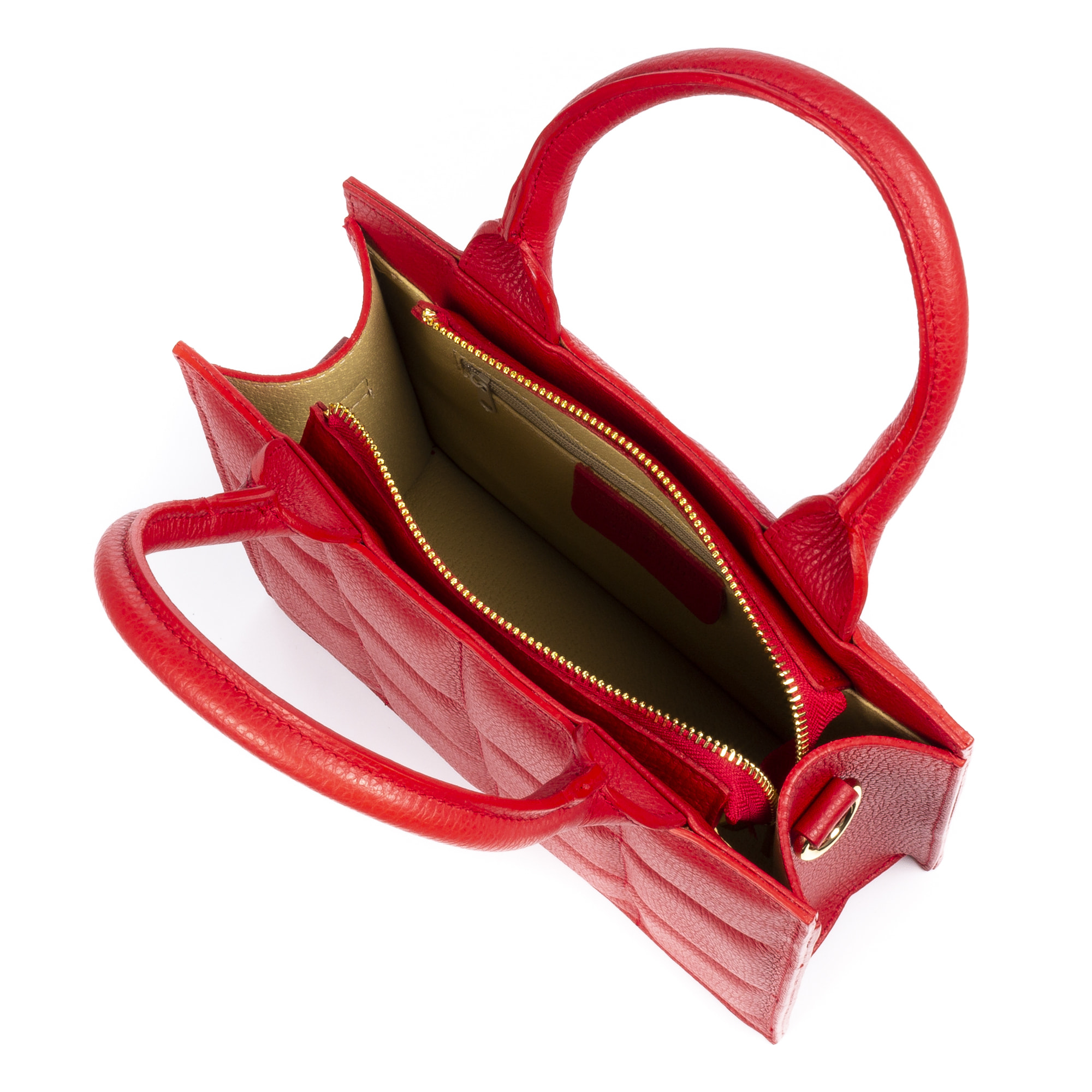 Albino bolso tote de mujer. Piel auténtica acabado Dollaro acolchado.