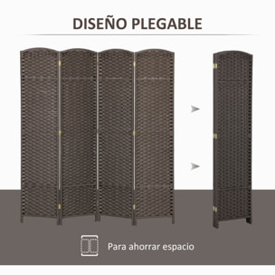 Biombo de 4 Paneles Separador de Ambientes Plegable 160x170 cm Biombo Separador de Ambientes para Salón Dormitorio Oficina