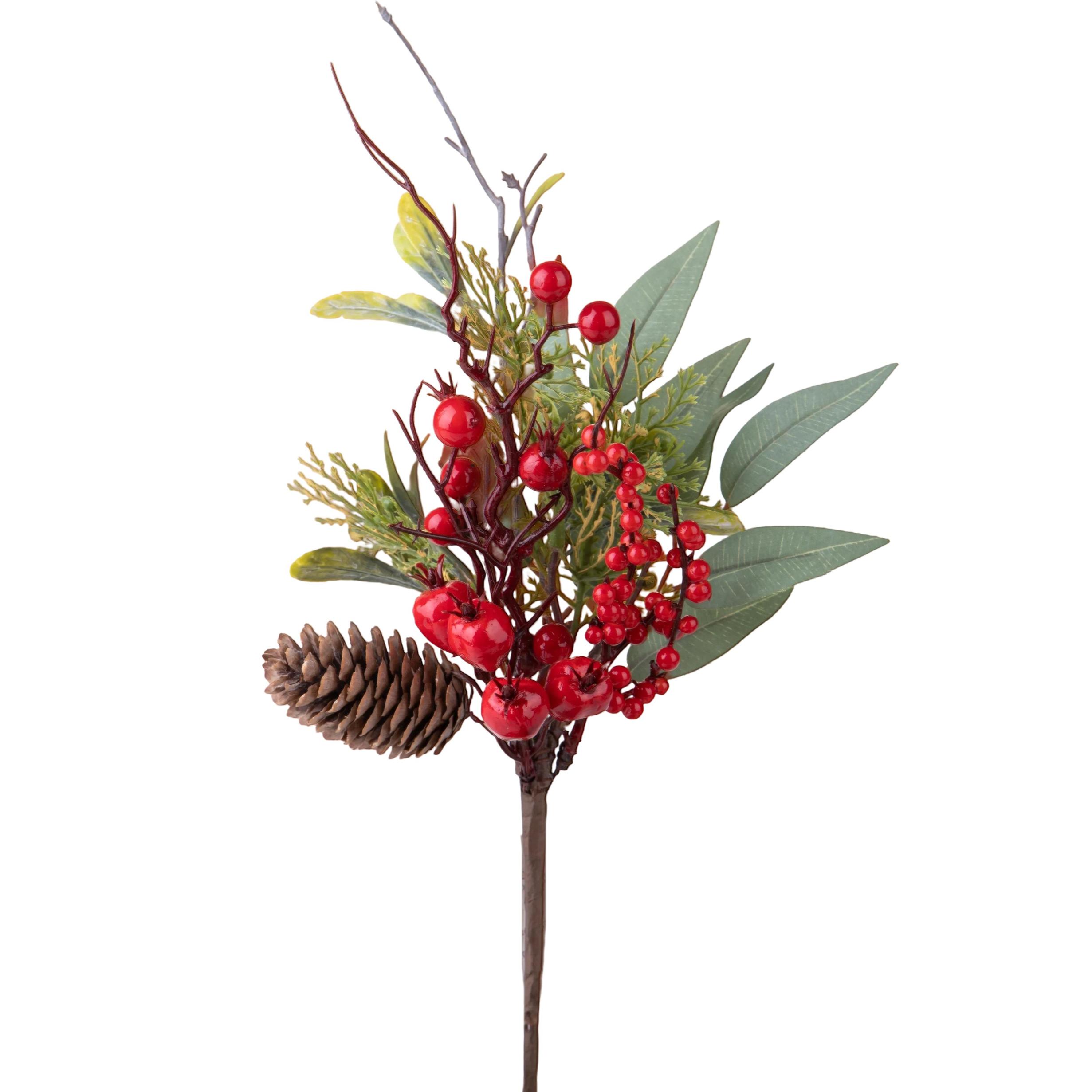 Pick con Ilex 38 cm - Pezzi 24 - Colore:Verde - Bianchi Dino - -