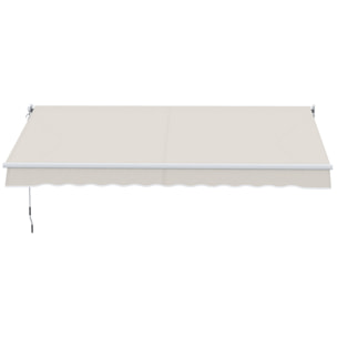 Toldo Manual Retráctil con Manivela de Aluminio 200x295 cm Toldo de Pared o Techo con Protección Solar UV50+ para Jardín Terraza Exterior Crema