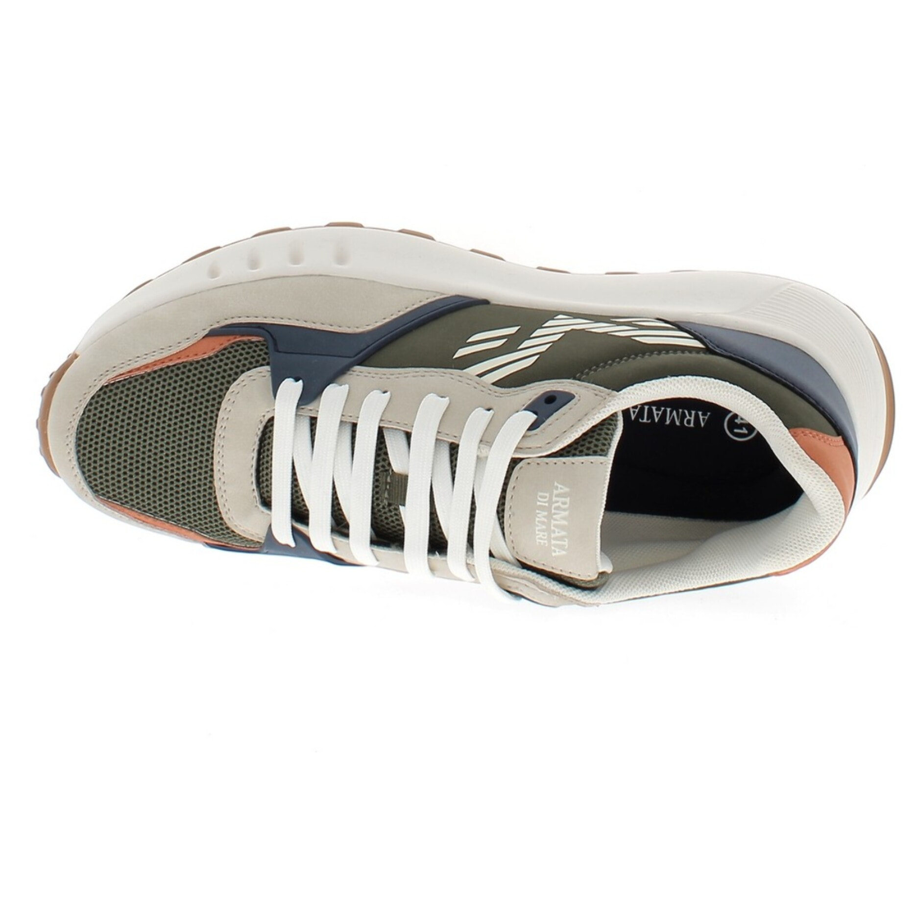 Armata di Mare Scarpe Uomo Sneakers Casual Stringate con Soletta Rimovibile in Memory Foam AMU S25D736 Khaki