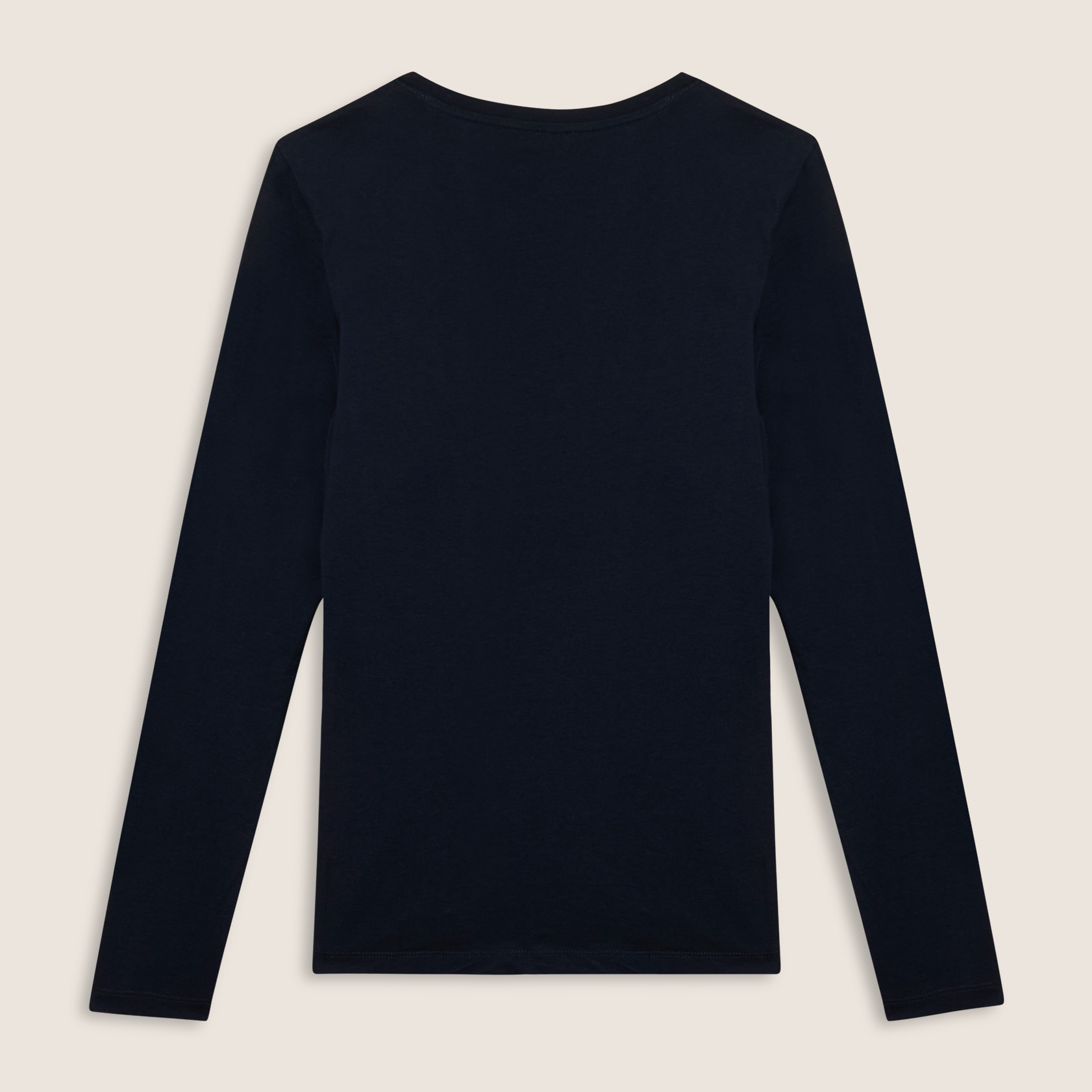 T-shirt da donna a manica lunga con fondo stondato