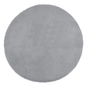 Tapis effet fourrure gris D80cm
