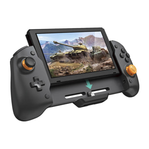 Mando Grip compatible con Nintendo Switch TNS-19252C. Motores de vibración, sensores giroscópicos, alta ergonomía. Incluye funda semirígida.