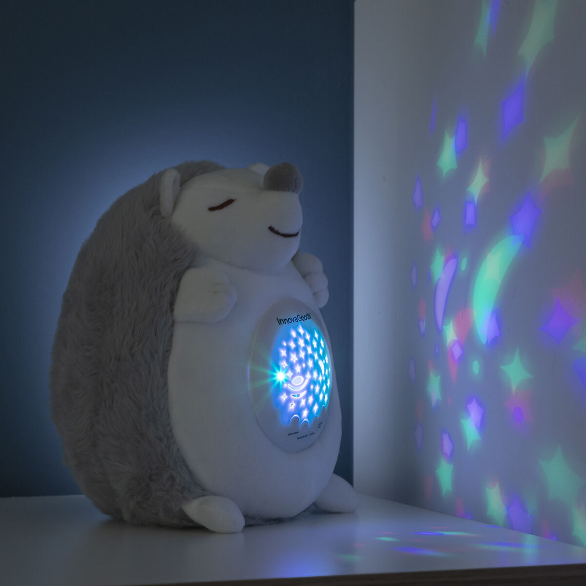 Erizo de Peluche con Ruido Blanco y Proyector Quitamiedos Spikey InnovaGoods