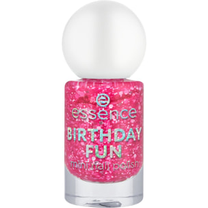 Birthday Fun - Mini Vernis à ongles aux tons rosés. Effet pailleté subtil.